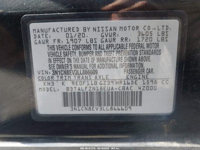 2020 NISSAN VERSA SV XTRONIC CVT 9