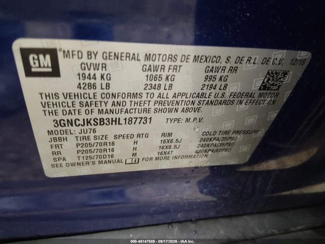 2017 CHEVROLET TRAX LS 9