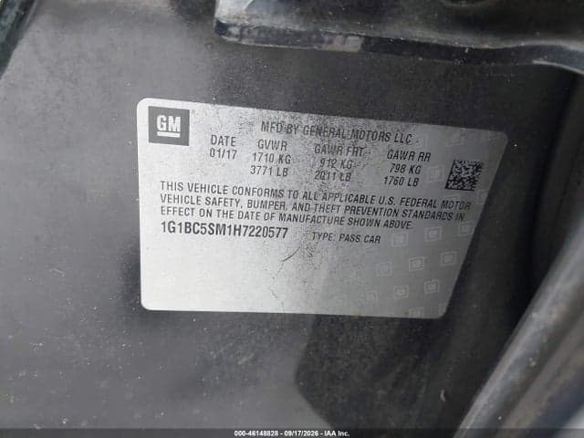 2017 CHEVROLET CRUZE LS AUTO 9