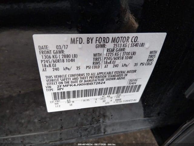 2017 FORD EDGE SEL 9