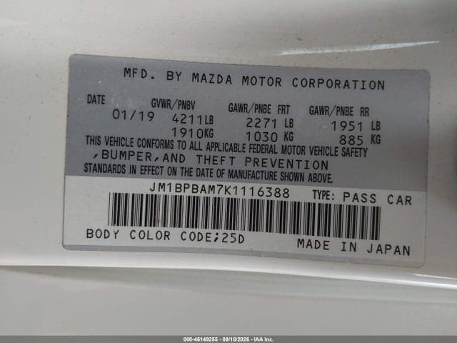 2019 MAZDA MAZDA3 SELECT PACKAGE 9