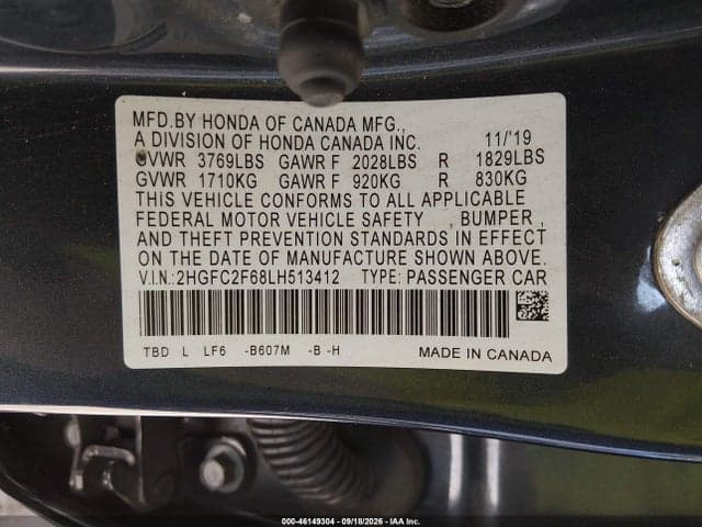 2020 HONDA CIVIC LX 9