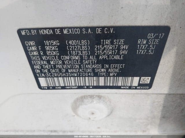 2017 HONDA HR-V LX 9