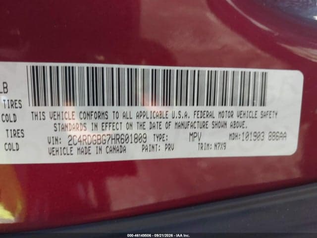2017 DODGE GRAND CARAVAN SE PLUS 9