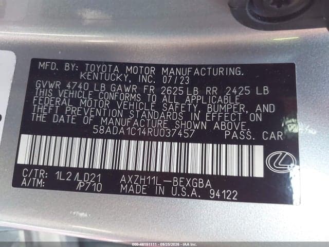 2024 LEXUS ES 300H 9