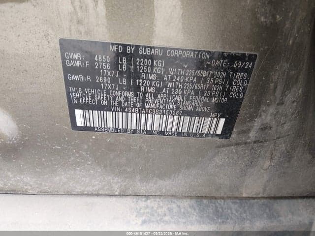 2025 SUBARU OUTBACK PREMIUM 9