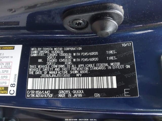 2018 TOYOTA 4RUNNER LIMITED 9