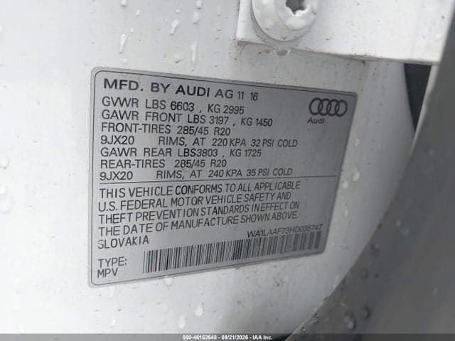2017 AUDI Q7 3.0T PREMIUM 9