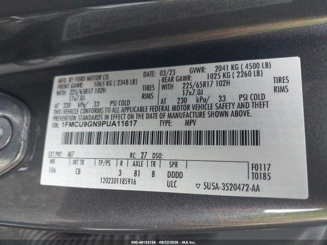 2023 FORD ESCAPE ACTIVE 9