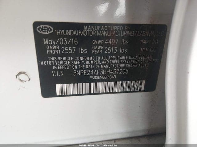 2017 HYUNDAI SONATA SE 9