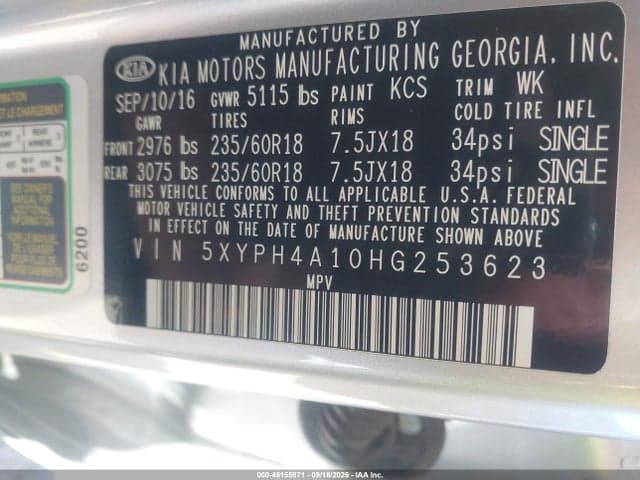 2017 KIA SORENTO 2.0T EX 9