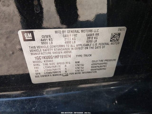 2017 CHEVROLET SILVERADO 2500HD WT 9