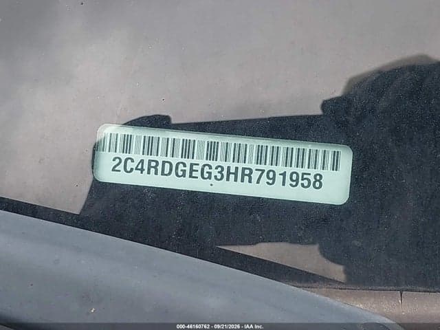 2017 DODGE GRAND CARAVAN GT 9