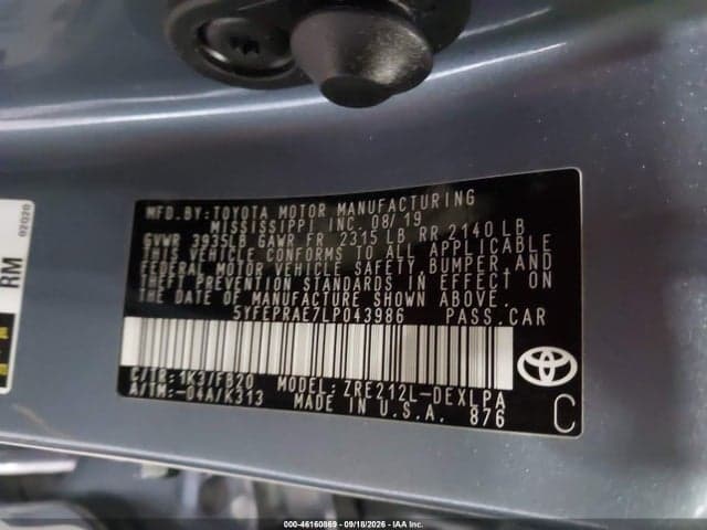 2020 TOYOTA COROLLA LE 9