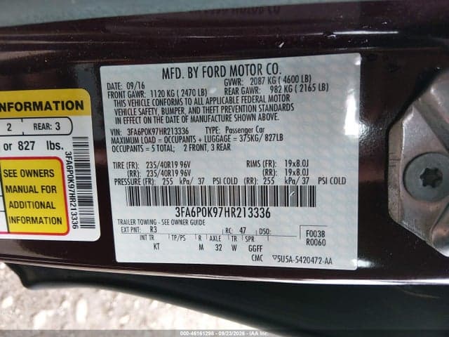2017 FORD FUSION TITANIUM 9