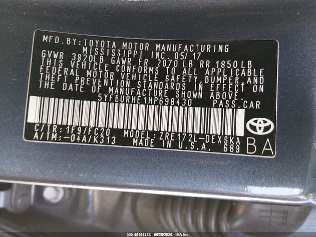 2017 TOYOTA COROLLA SE 9