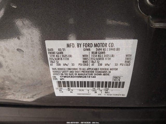 2021 FORD EXPLORER XLT 9