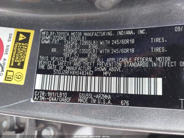 2017 TOYOTA HIGHLANDER XLE 9