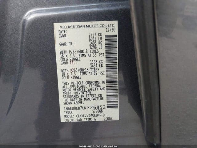 2020 NISSAN FRONTIER 9