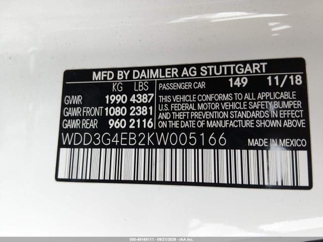 2019 MERCEDES-BENZ A 220 9