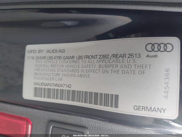 2017 AUDI A4 2.0T PREMIUM 9