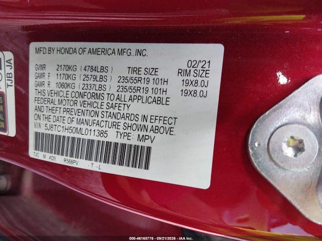 2021 ACURA RDX TECHNOLOGY PACKAGE 9