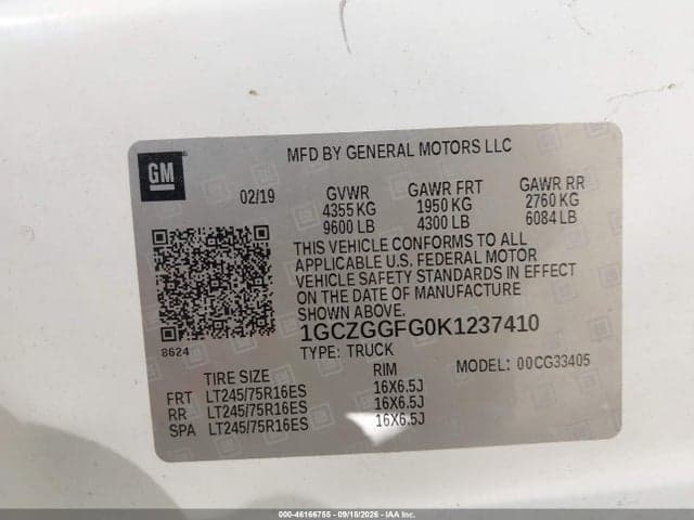 2019 CHEVROLET EXPRESS 3500 WORK VAN 9