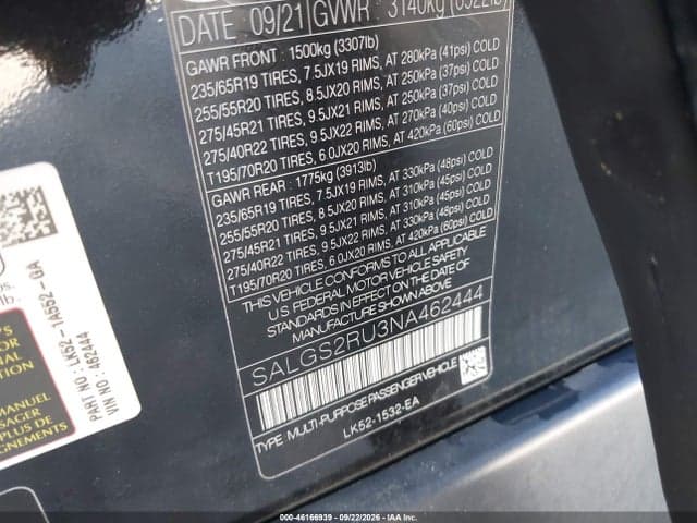 2022 LAND ROVER RANGE ROVER WESTMINSTER 9