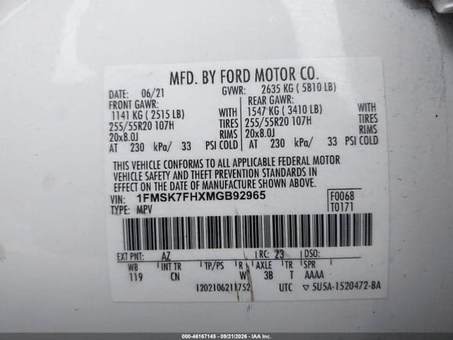 2021 FORD EXPLORER LIMITED 9