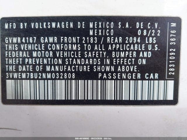 2022 VOLKSWAGEN JETTA 1.5T SE 9