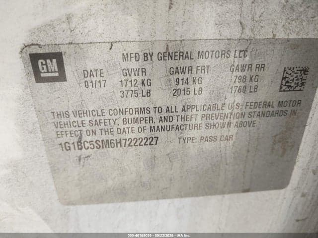 2017 CHEVROLET CRUZE LS AUTO 9