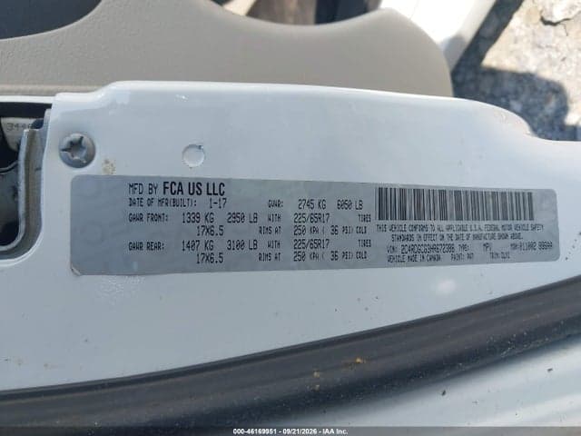 2017 DODGE GRAND CARAVAN SXT 9