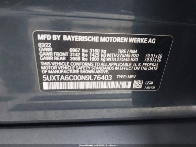 2022 BMW X5 XDRIVE45E 9