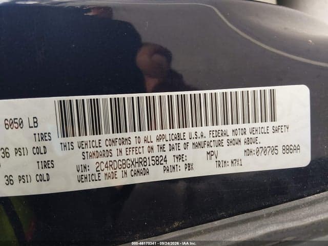 2017 DODGE GRAND CARAVAN SE PLUS 9
