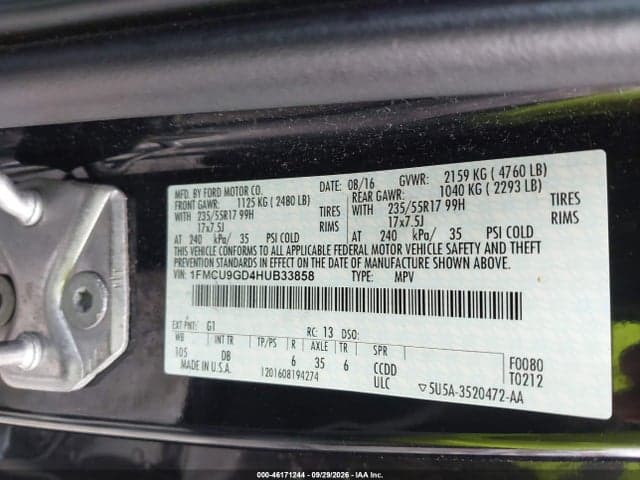 2017 FORD ESCAPE SE 9
