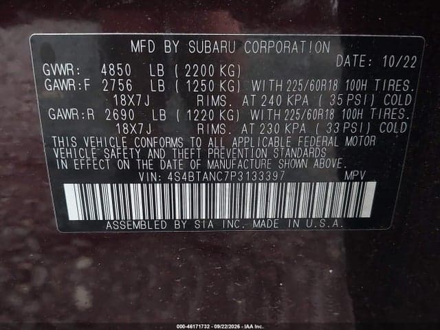 2023 SUBARU OUTBACK LIMITED 9