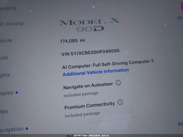 2017 TESLA MODEL X 100D/75D/90D 14