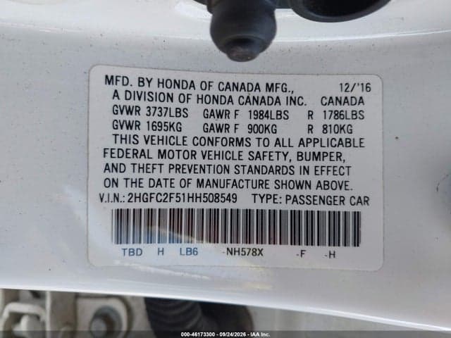 2017 HONDA CIVIC LX 9