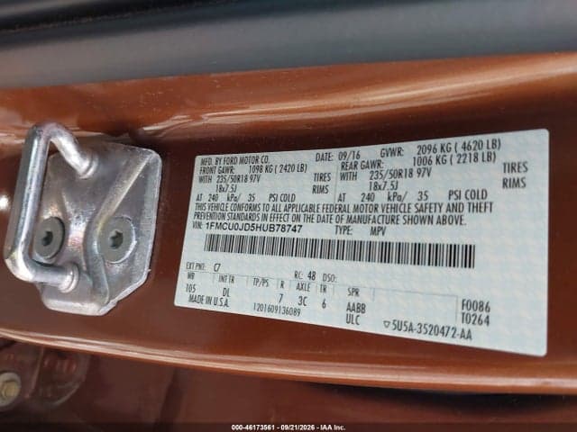 2017 FORD ESCAPE TITANIUM 9