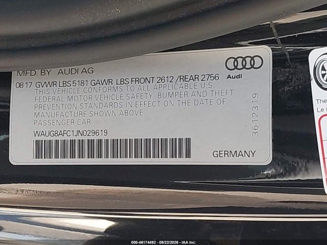 2018 AUDI A6 2.0T PREMIUM PLUS 9