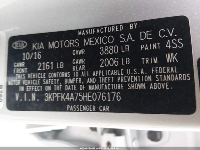 2017 KIA FORTE LX 9