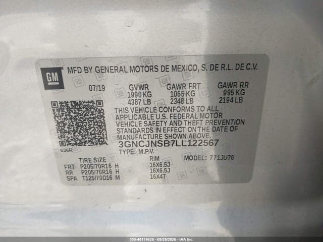 2020 CHEVROLET TRAX AWD LS 9