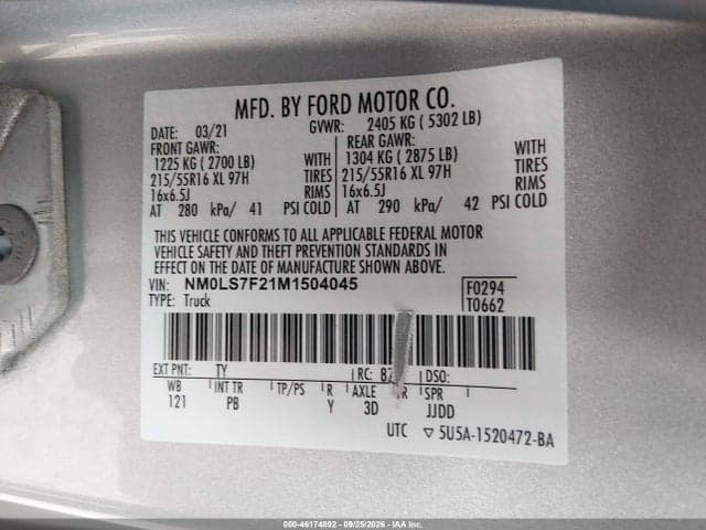2021 FORD TRANSIT CONNECT XLT 9