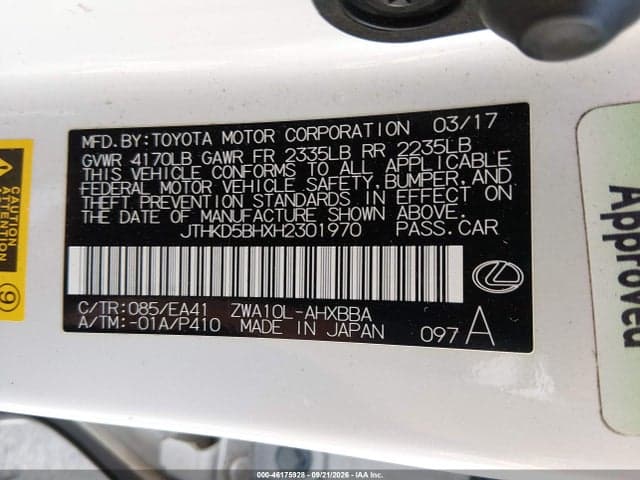 2017 LEXUS CT 200H 9