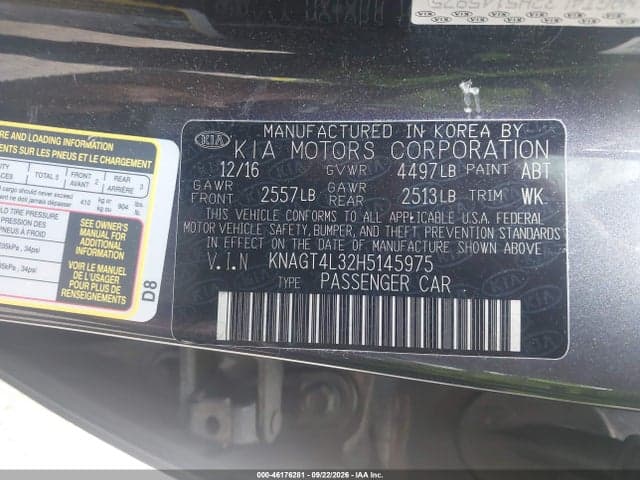 2017 KIA OPTIMA LX 9