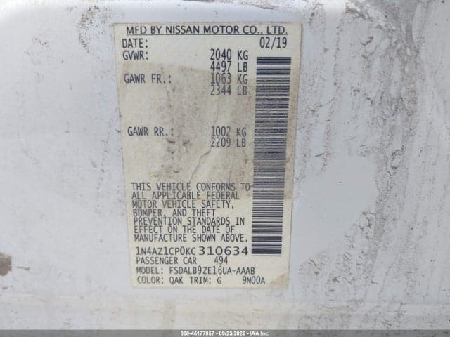 2019 NISSAN LEAF S 9