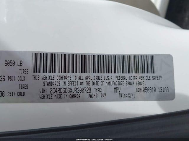 2018 DODGE GRAND CARAVAN SXT 9
