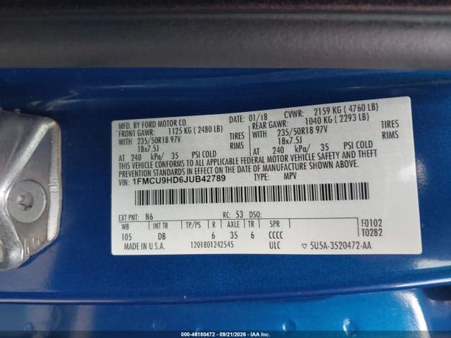 2018 FORD ESCAPE SEL 9