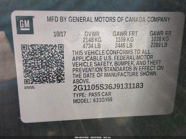 2018 CHEVROLET IMPALA 1LT 9