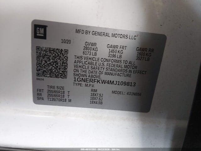 2021 CHEVROLET TRAVERSE LS 9
